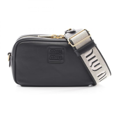 ミュウ ミュウ Miu Miu SAFTY PADDED ショルダーバッグ バッグ レザー レディース ブラック系 5BH225 【中古】