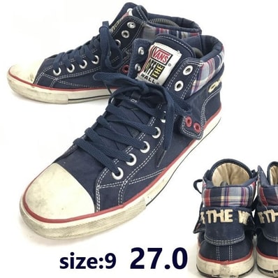 VANS/バンズ★ハイカットスニーカー【size:9/27.0/ネイビー/navy】sneakers/Shoes/trainers◆sH-086