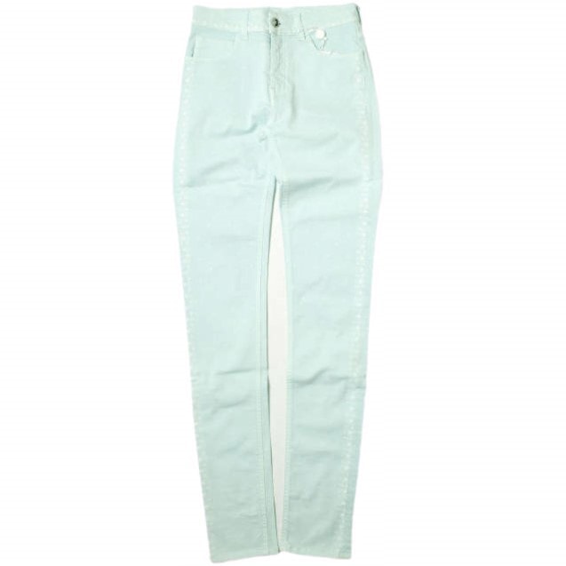 新品 MM6 エムエムシックス イタリア製 クロスプリント 5Pスキニーパンツ S32LA0086 S43460 38 Light Blue Maison Margiela メゾンマルジェラ ジップフライ ボトムス g12693