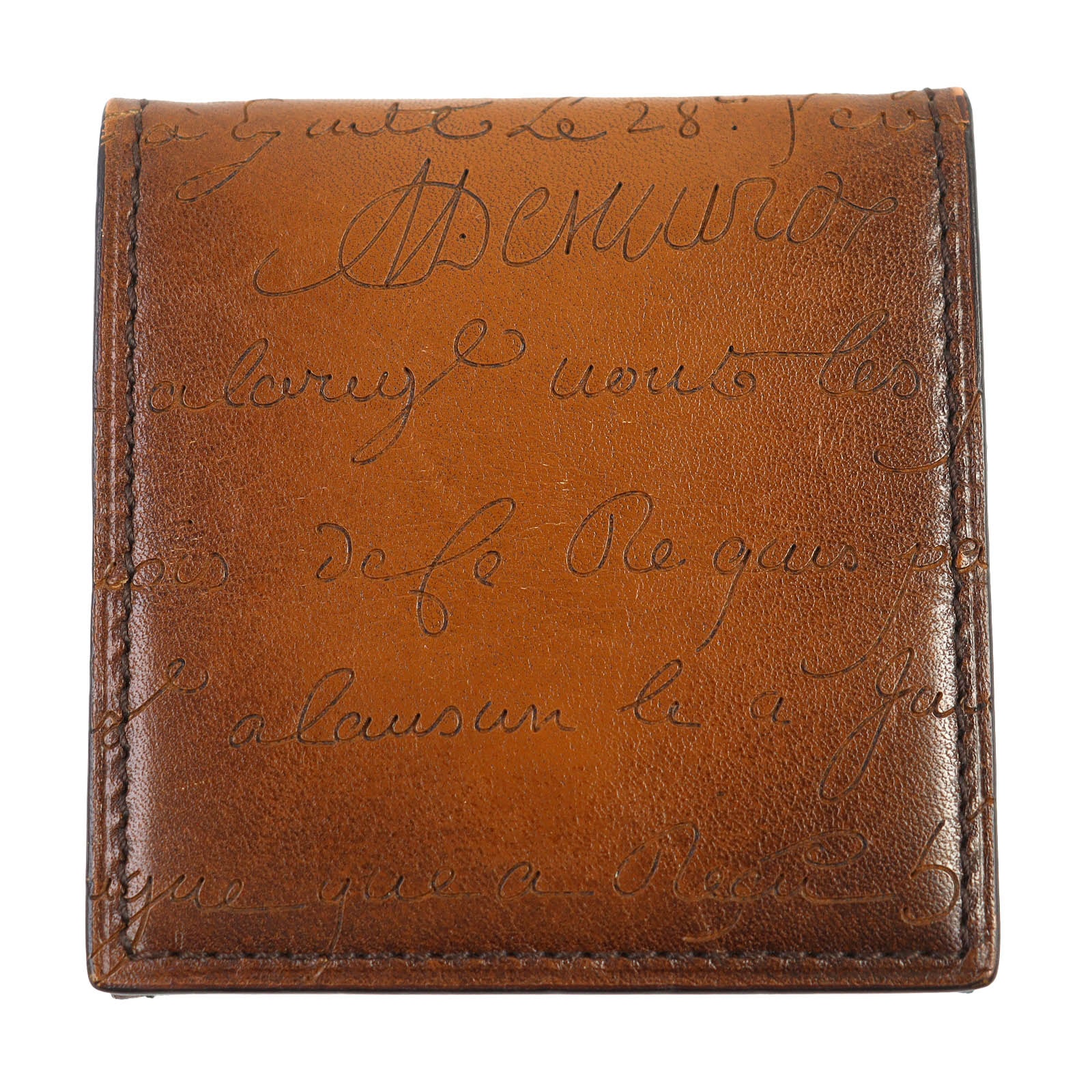 美品 ベルルッティ オリジン カリグラフィ レザーコインケース ブラウン メンズ