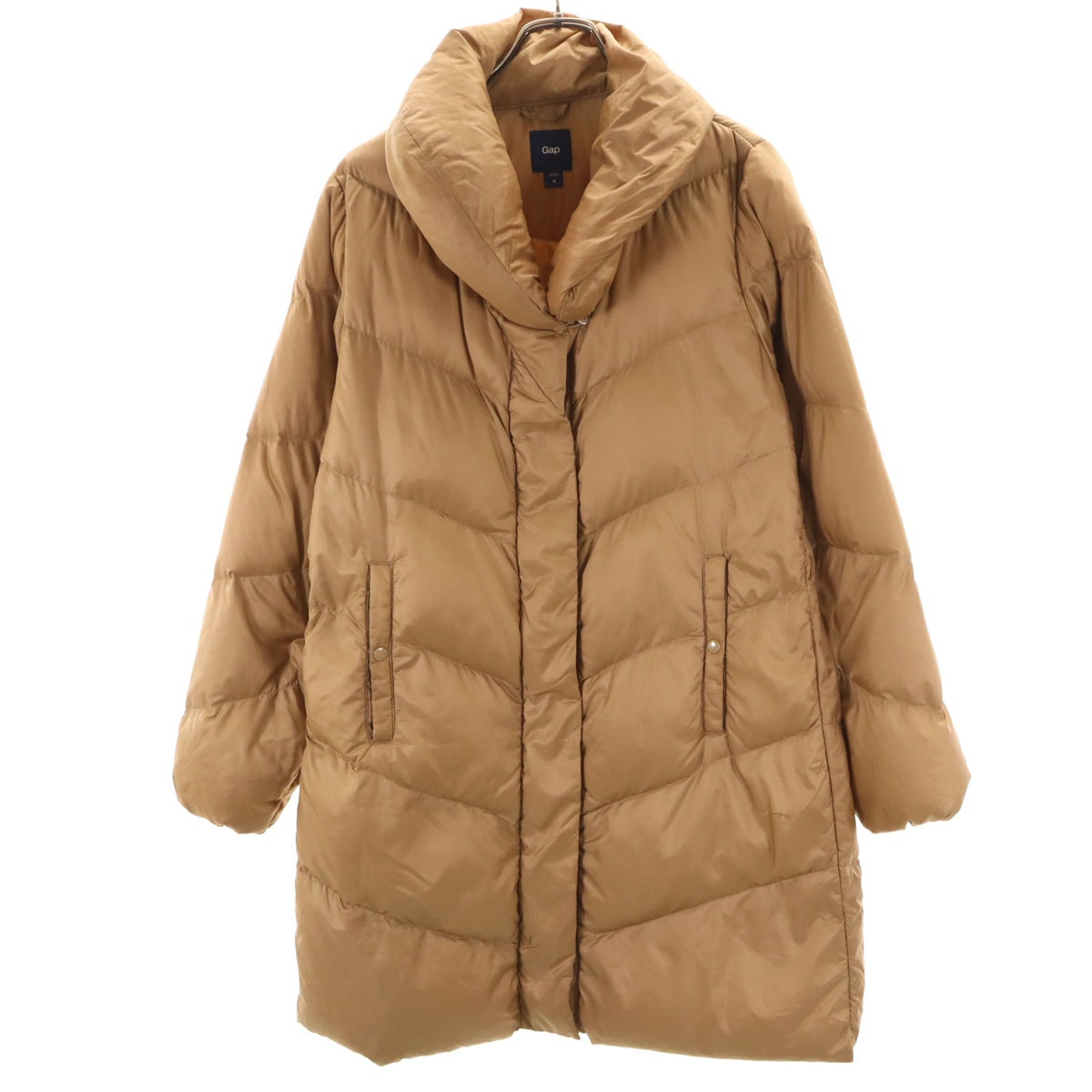 GAP ギャップ ショールカラー ダウンコート M キャメル