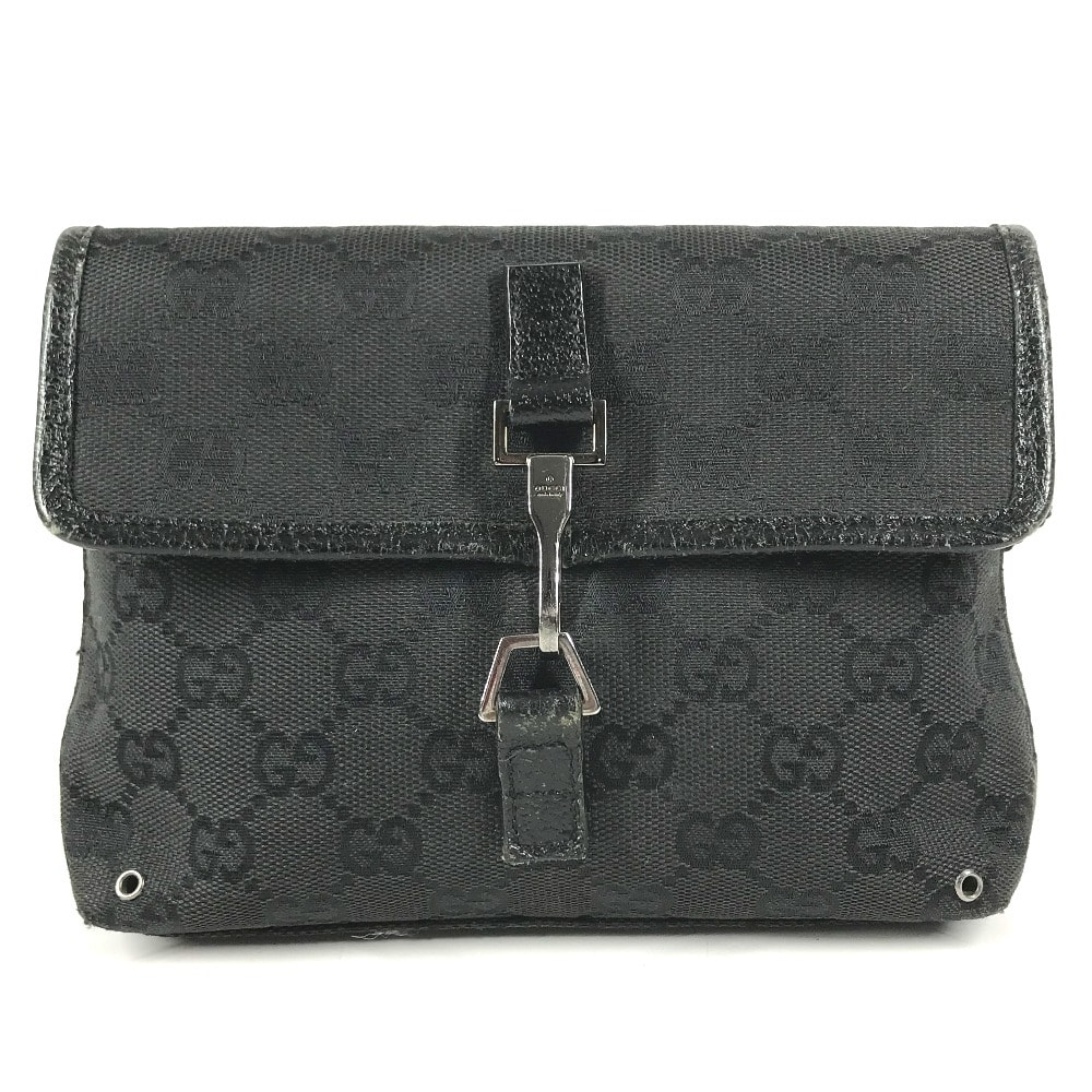 グッチ GUCCI ロゴ GG ジャッキー 92543 ベルトバッグ カバン ウエストポーチ ボディバッグ GGキャンバス/レザー ブラック
