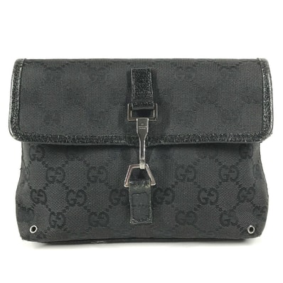 グッチ GUCCI ロゴ GG ジャッキー 92543 ベルトバッグ カバン ウエストポーチ ボディバッグ GGキャンバス/レザー ブラック