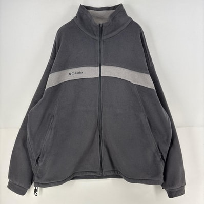 古着 コロンビア Columbia フリース ジャケット フルジップ ロゴ ツートンカラー 大きいサイズ 2XL グレー系 メンズ