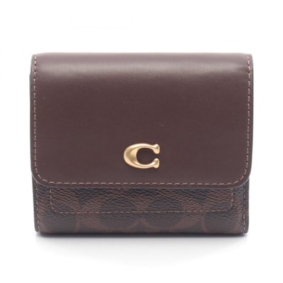 コーチ COACH MILA ミラ 三つ折り財布 財布 レザー PVC レディース ブラウン系 CAT56B4MPL 【新品】