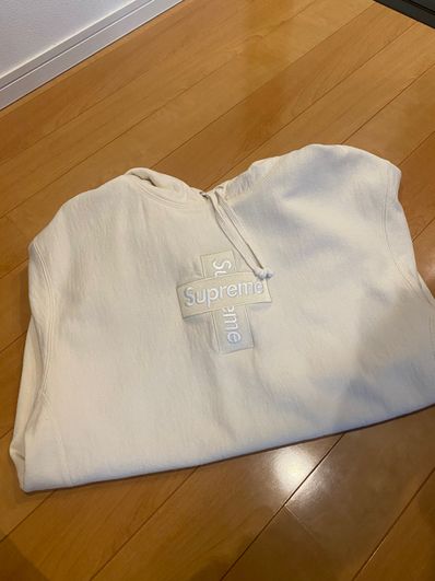 Supreme Cross Box Logo Hooded Sweatshirt "Natural"