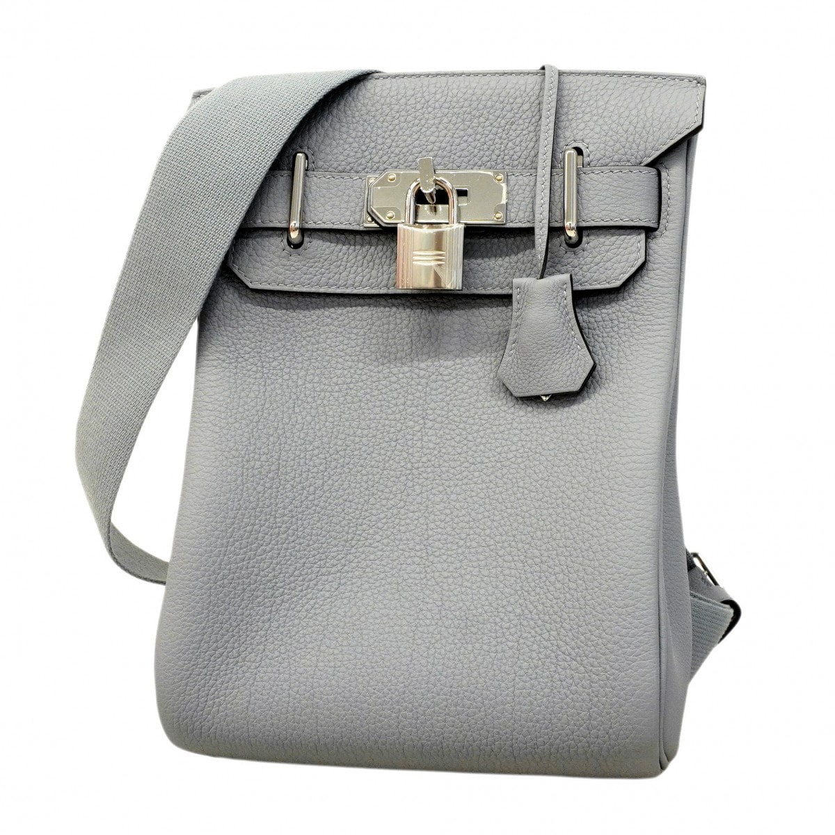 【6eb1116】エルメス ショルダーバッグ アッカドPM トゴ グリパンタン シルバー金具 K刻印【中古】メンズ レディース ユニセックス