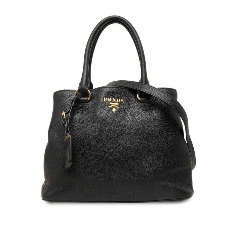 プラダ ハンドバッグ ショルダーバッグ 2WAY ブラック レザー レディース PRADA 中古
