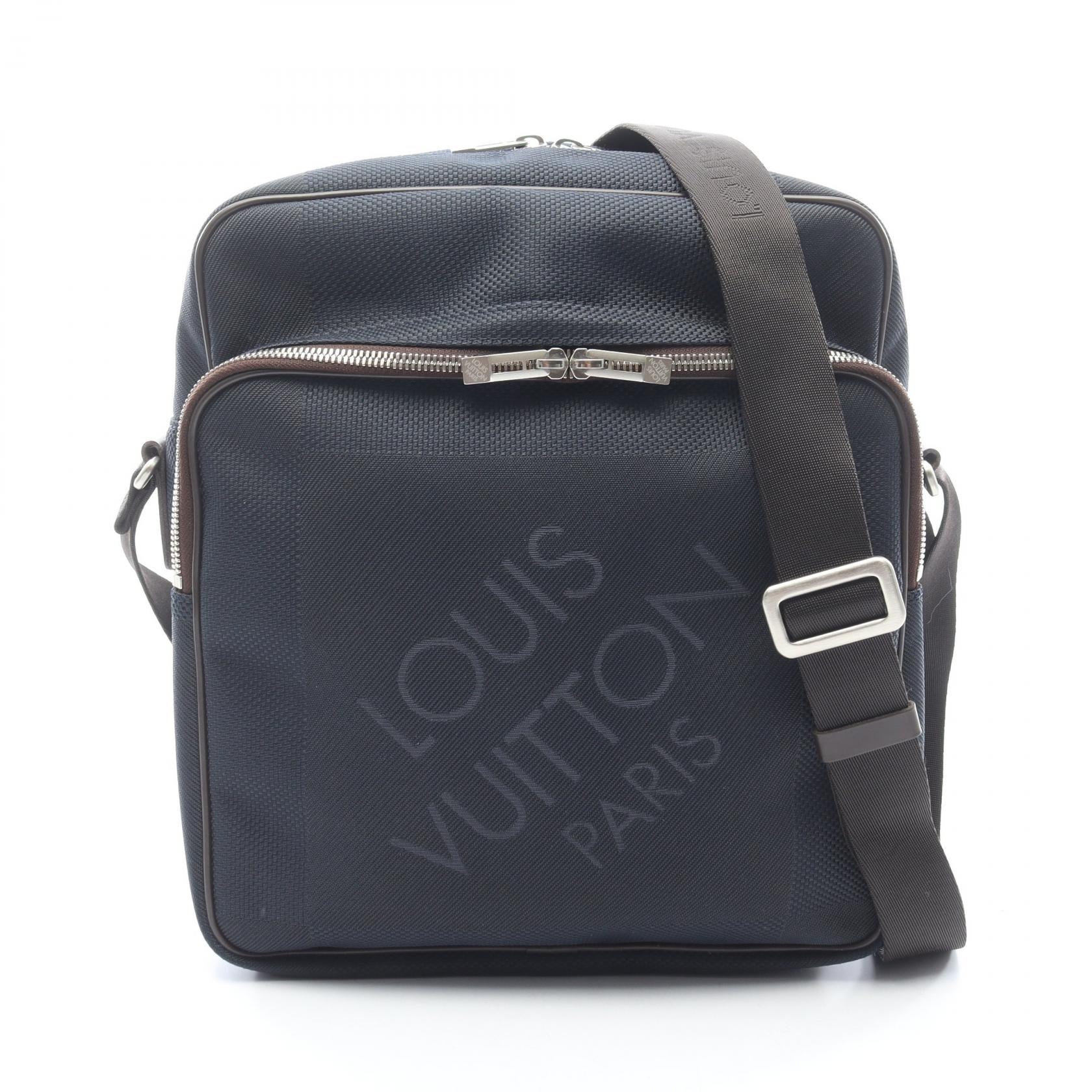 ルイ・ヴィトン LOUIS VUITTON ピロット ショルダーバッグ バッグ キャンバス レザー ダミエ・ジェアン ブルーオセアン メンズ ネイビー系 N41159 【中古】