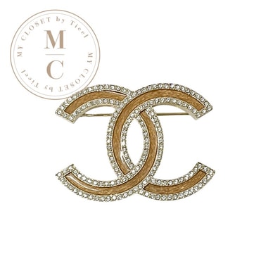シャネル CHANEL ブローチ コサージュ ゴールド ココマーク ラインストーン