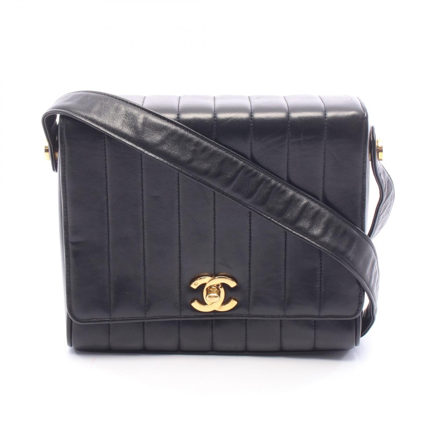 シャネル CHANEL マドモアゼル ショルダーバッグ バッグ ラムスキン(羊革) レディース ブラック系 【中古】