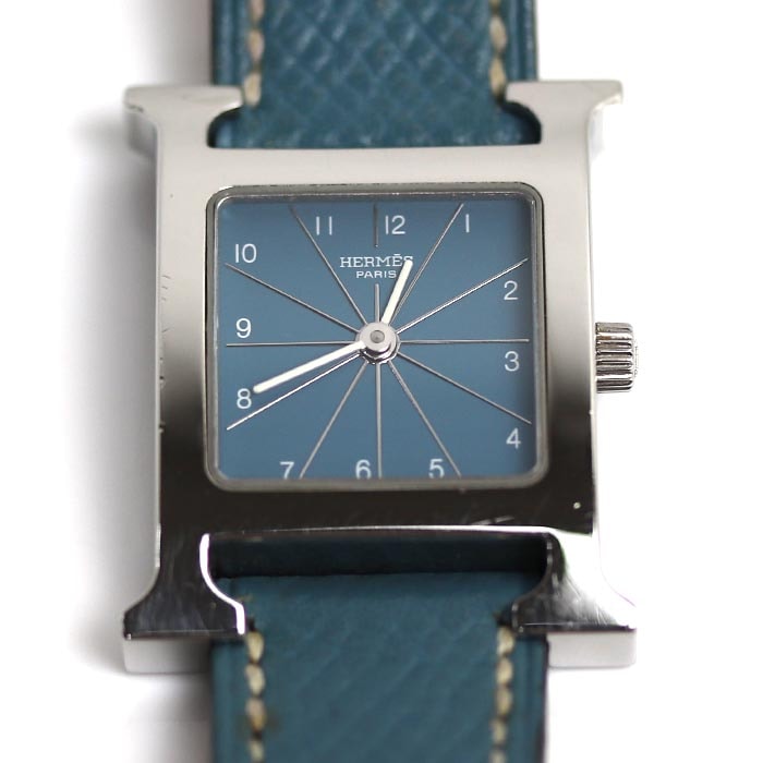 HERMES エルメス Hウォッチ 腕時計 電池式 ブルージーン HH1.210 ブルージーン レディース【中古】