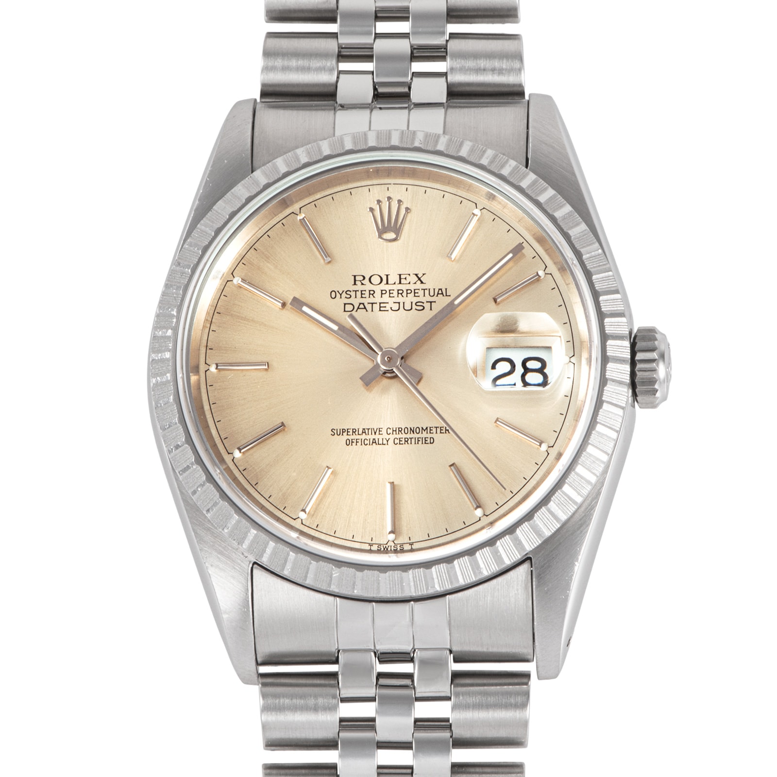 ROLEX ロレックス デイトジャスト 16220 X番 Patina Tritium ステンレススチール【中古】