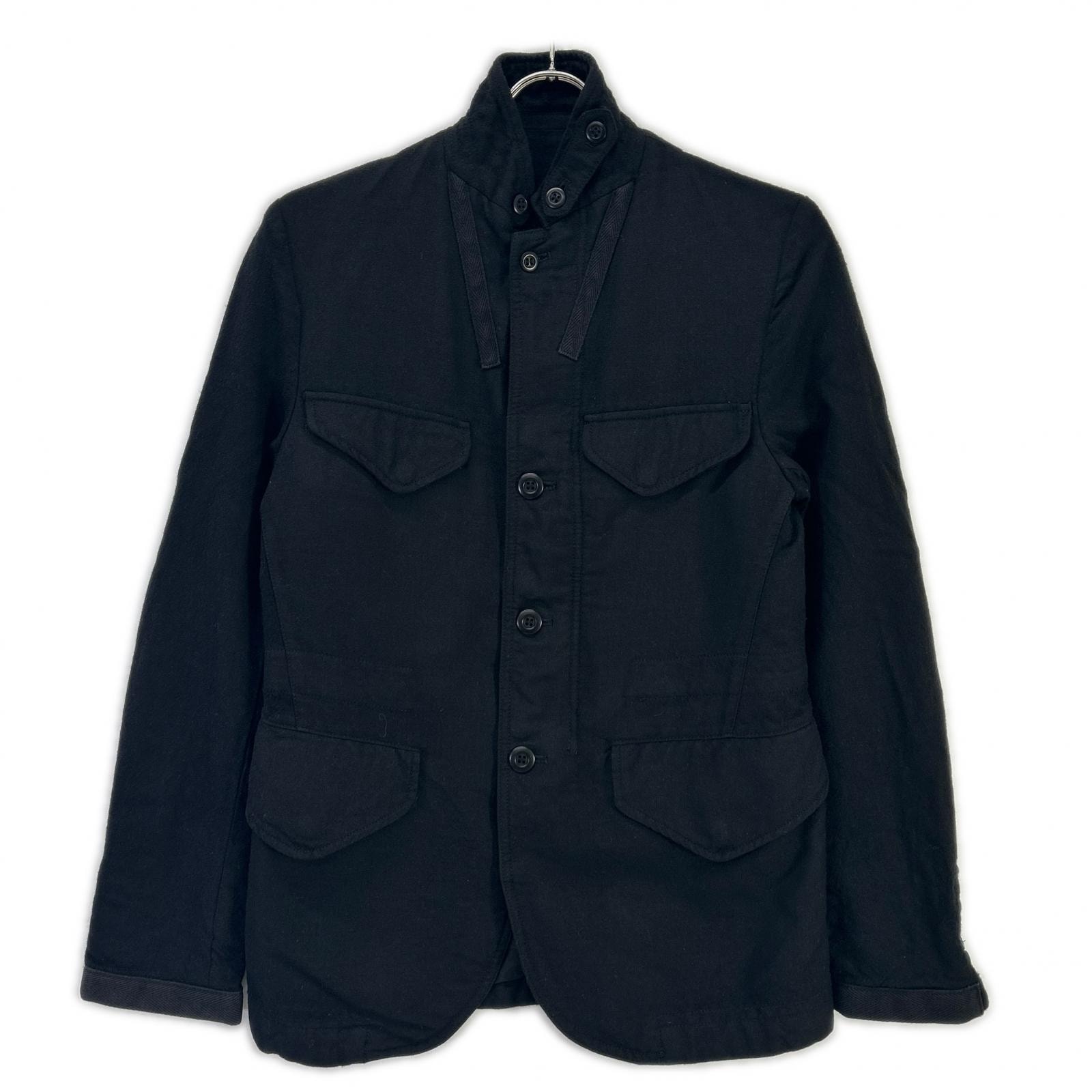 コムデギャルソンオム 13AW HL-J015 ブラック 製品染め 4P ジップアップ ジャケット XS