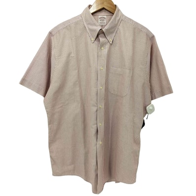 MAKERS キャンディストライプ ボタンダウン S/S シャツ【1143459508945】