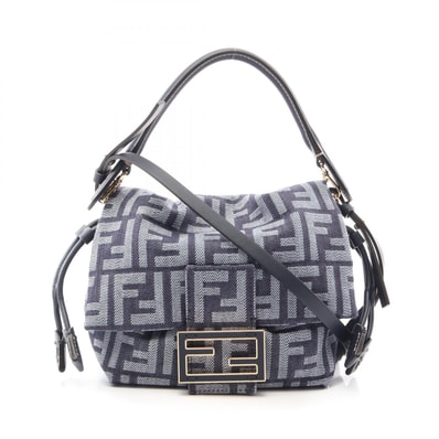 フェンディ FENDI マンマバゲット スモール 2WAY ハンドバッグ バッグ デニム レザー レディース ネイビー系 8BS105AWVAF0NAP 【新品】