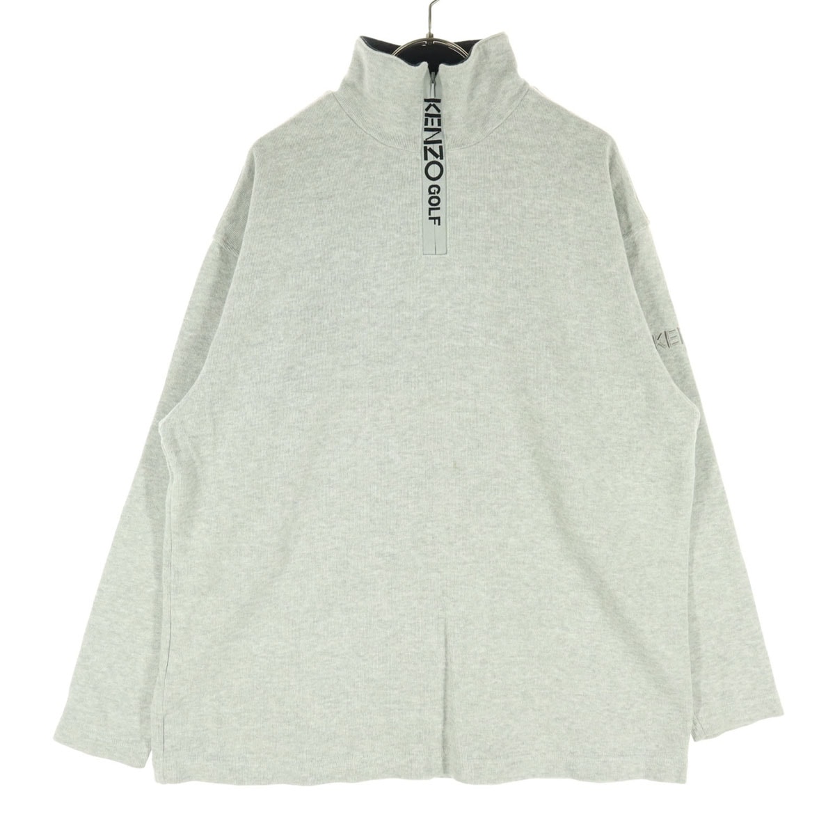 KENZO GOLF ケンゾーゴルフ 日本製 英字 長袖 ハーフジップ トレーナー 3 グレー スウェット