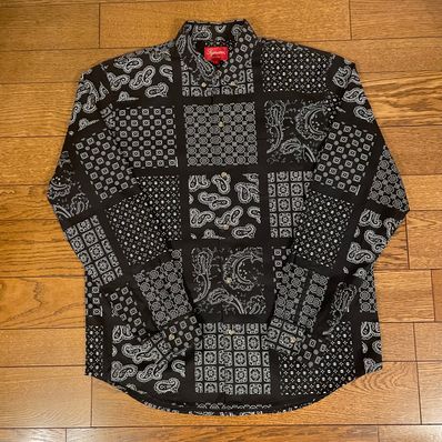 Supreme Paisley Grid Shirt "Black"
