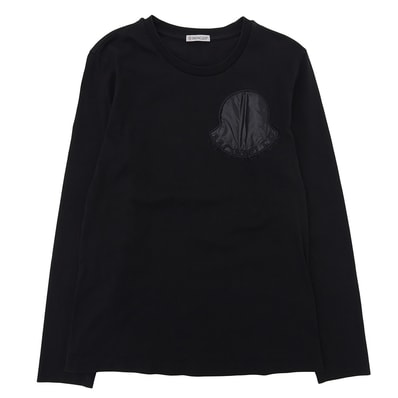モンクレール 美品 コットン ロゴ L/S ロンT トップス レディース ブラック XS XS