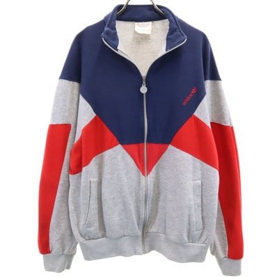 adidas アディダス 80s ヴィンテージ 銀タグ スウェット ジップジャケット グレー