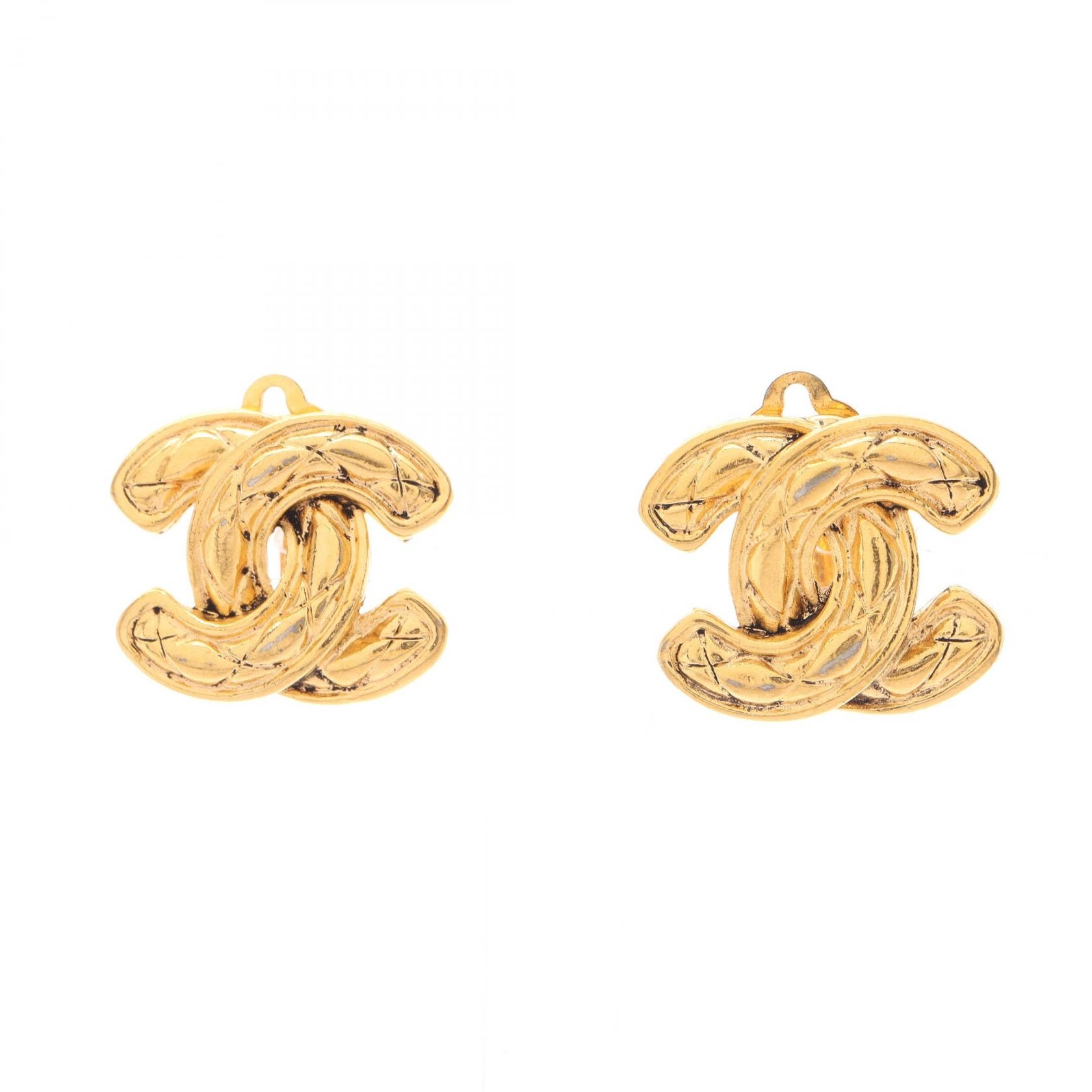 シャネル CHANEL ココマーク マトラッセ イヤリング ジュエリー GP(ゴールドメッキ) レディース ゴールド系 【中古】