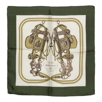 エルメス カレ42 BRIDES de GALA スカーフ グリーン系 マルチカラー シルク レディース HERMES 中古