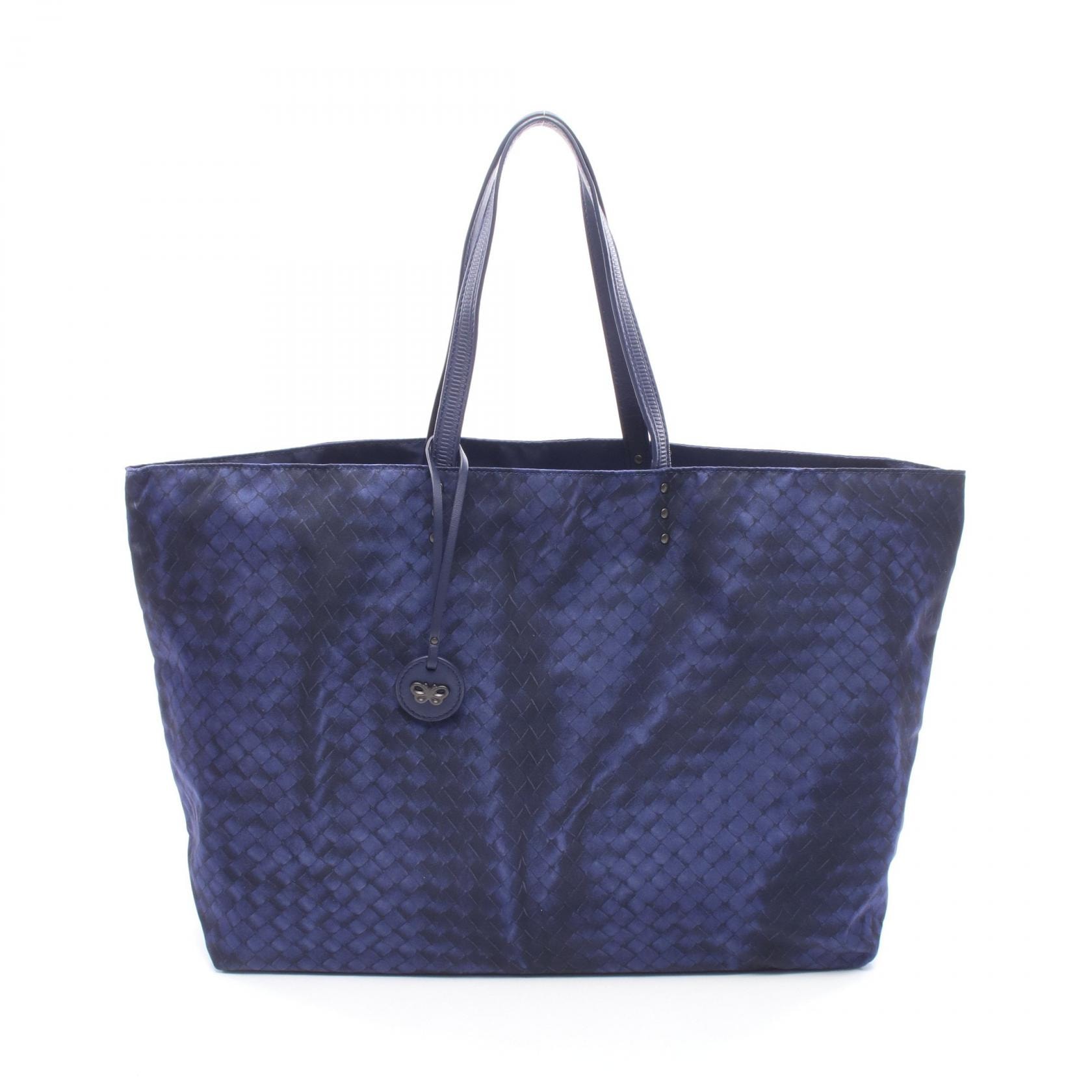 ボッテガヴェネタ BOTTEGA VENETA イントレッチオ リュージョン トートバッグ バッグ ナイロン レザー レディース ブルー系 / ネイビー系 【中古】