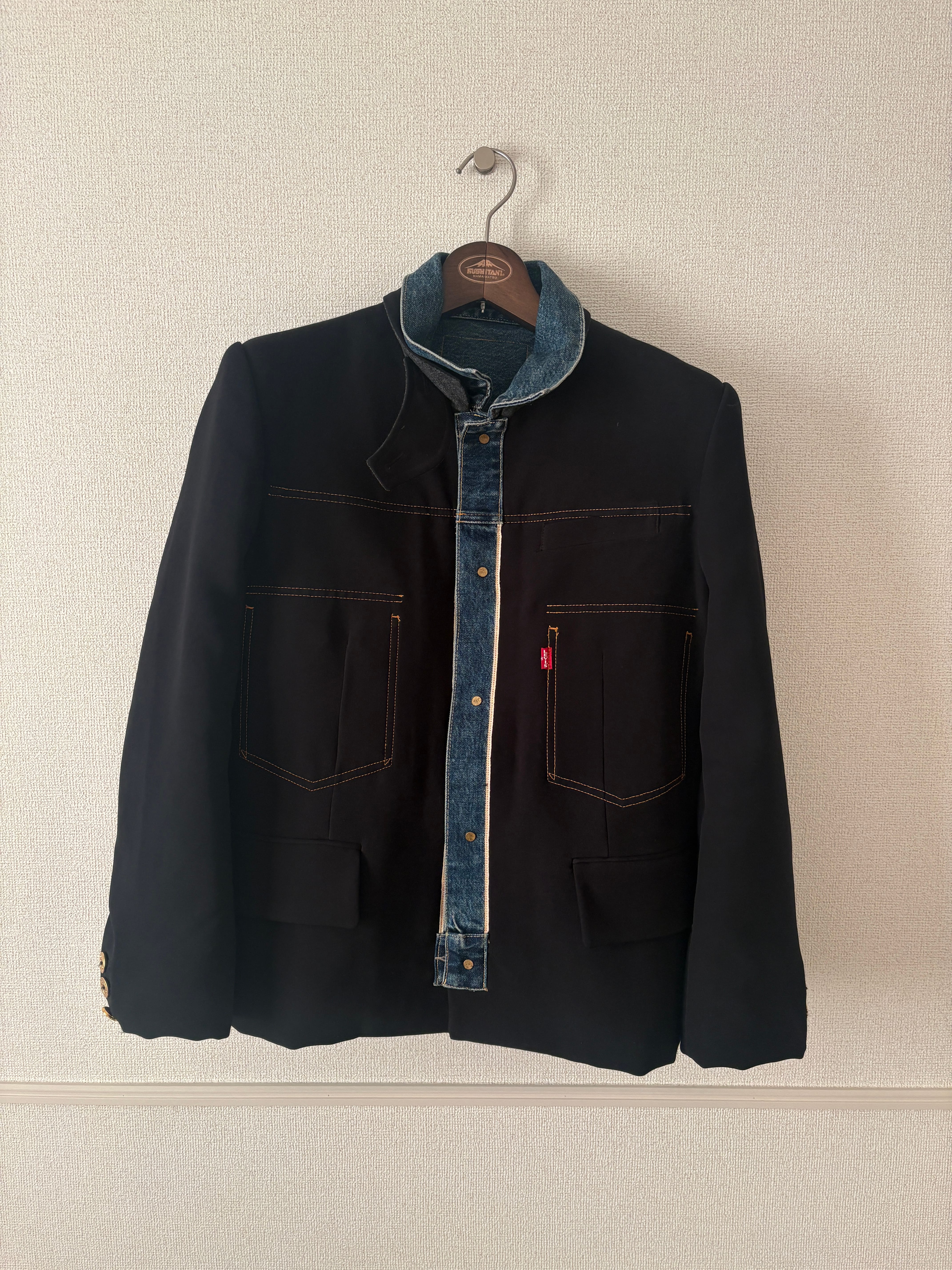 sacai x LEVI'S Men's Denim x Matelasse Twill Reversible Blouson "Blue/Black"