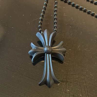 Chrome Hearts Rubber Small CH Cross Silicon Necklace "Black"