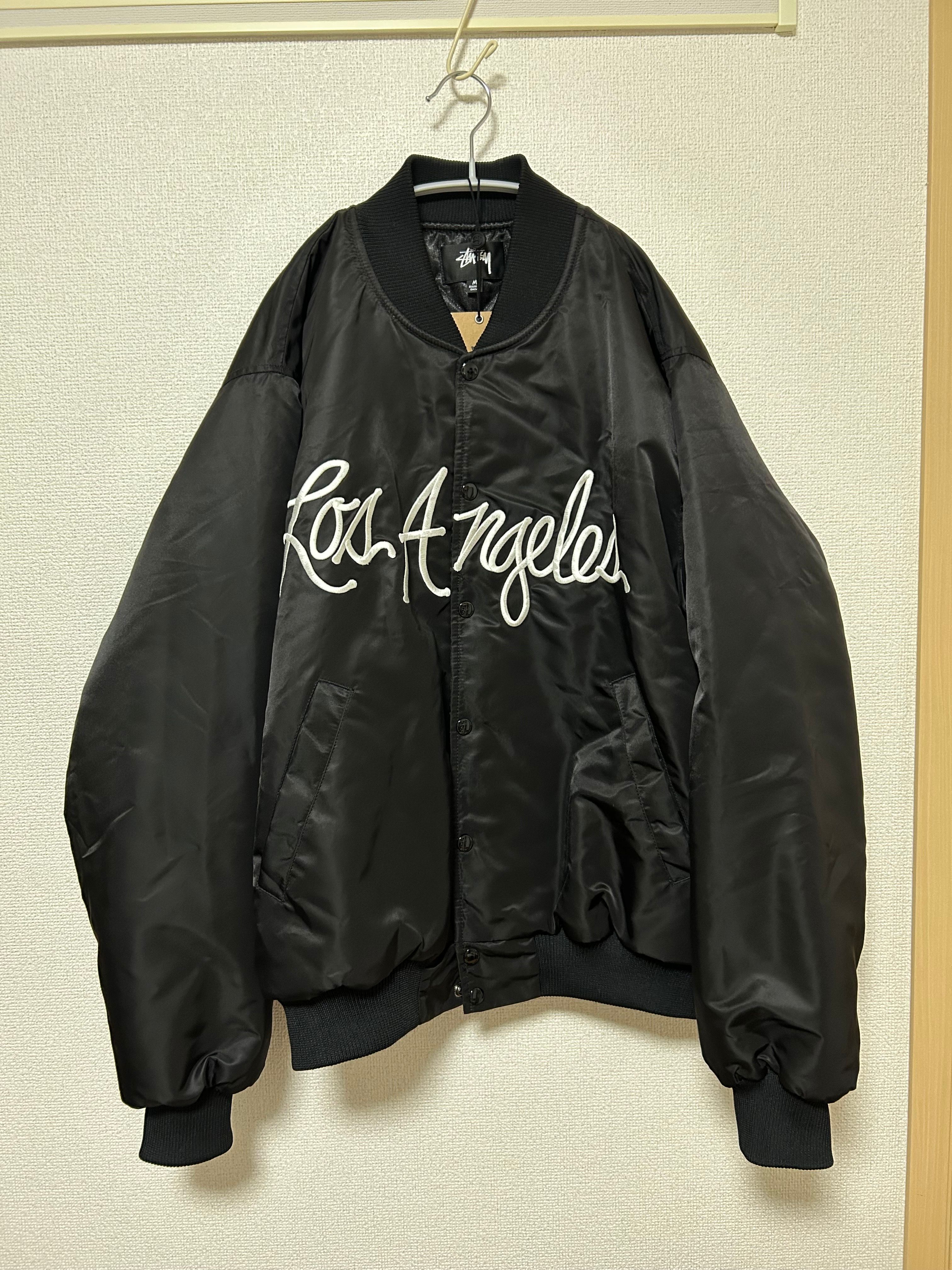 Stussy La Chapter Satin Varsity Jacket "Black"