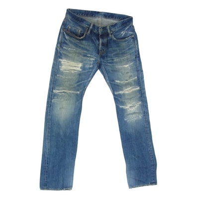 HYSTERIC GLAMOUR ヒステリックグラマー 0222AP05 VSR加工 スタッズ ストレート デニム パンツ インディゴブルー系 30【中古】