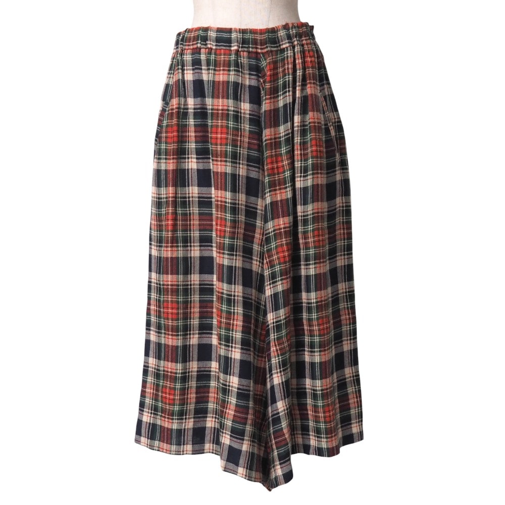 Y's Yohji Yamamoto ワイズ ヨウジヤマモト パンツ サイズ1 チェック ワイドパンツ 七分丈 コットンリネン ブランド古着【中古】20250912/RA5973