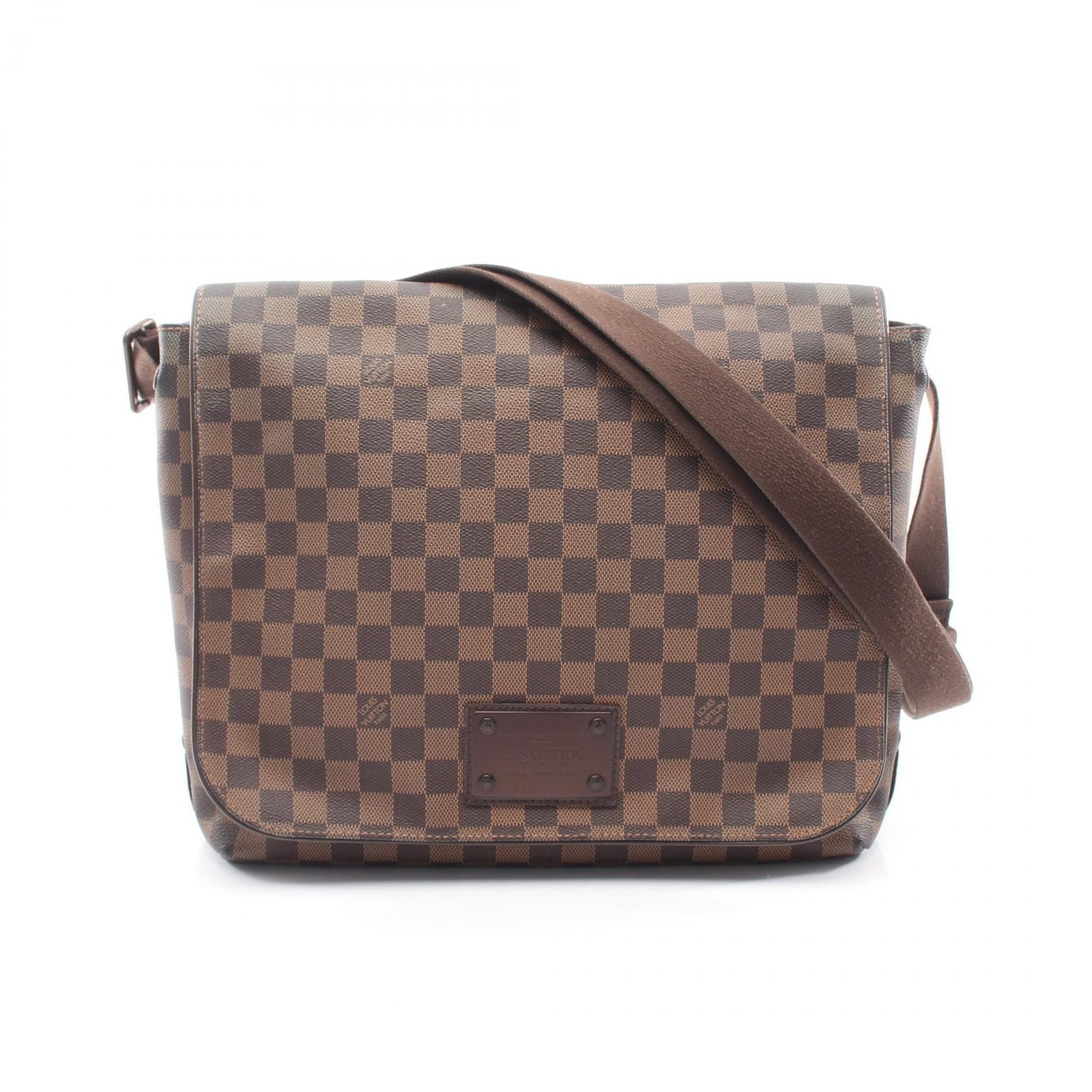 ルイ・ヴィトン LOUIS VUITTON ブルックリンGM ショルダーバッグ バッグ PVCコーティングキャンバス レザー ダミエ エベヌ メンズ レディース ブラウン系 N51212 【中古】
