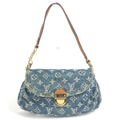 ルイヴィトン LOUIS VUITTON ミニプリーティ ミニ プリーティ M95050 モノグラムデニム ハンドバッグ カバン 肩掛け フラップ ショルダーバッグ モノグラムデニムキャンバス ブルー