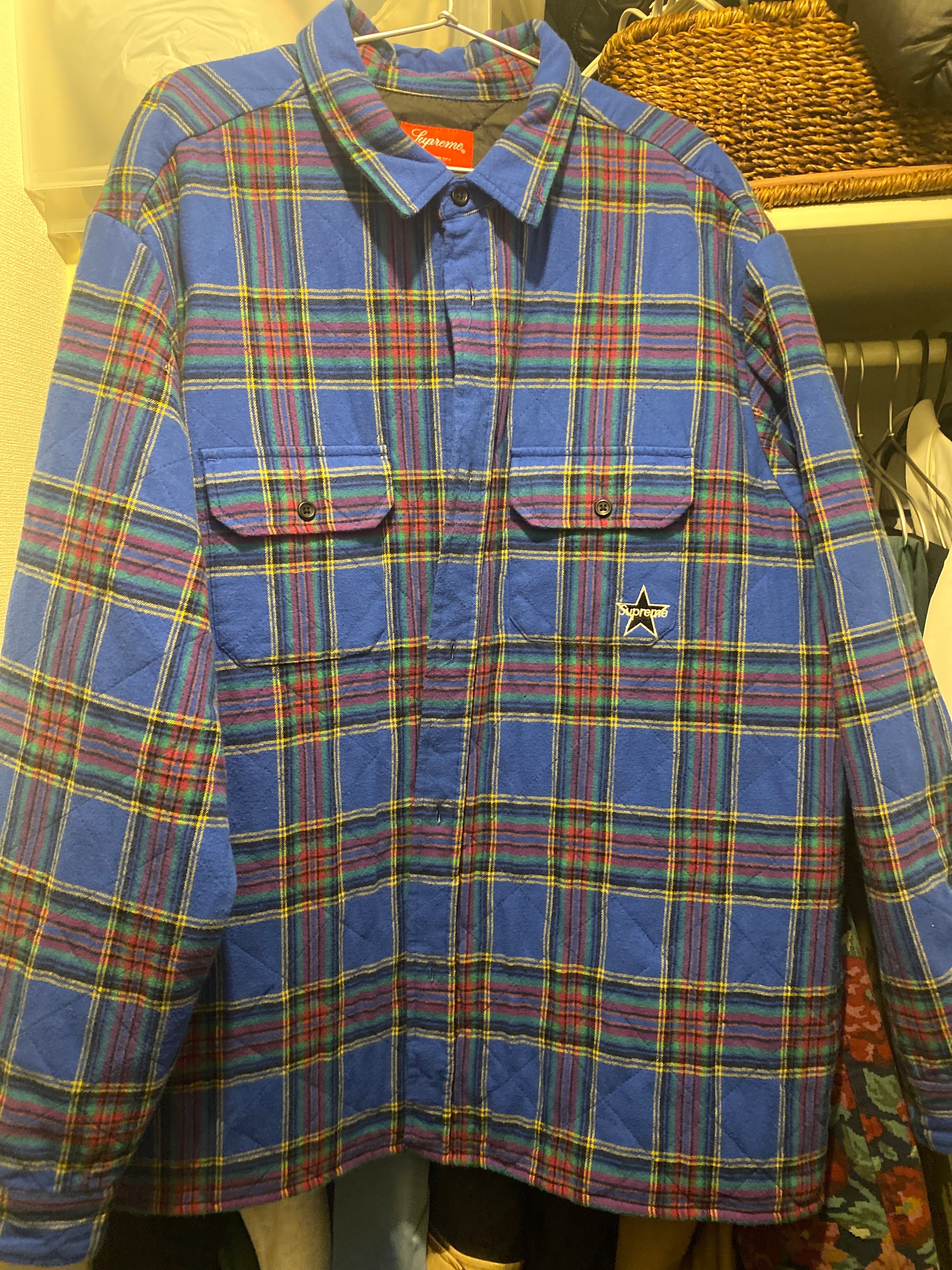 Supreme Quilted Plaid Flannel Shirt "Dusty Royal"
