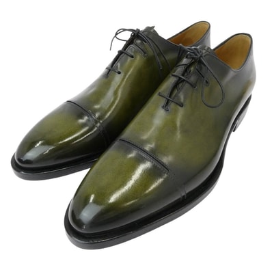 Berluti ベルルッティ その他靴 Equilibre エキリーブル グッドイヤー製法 ホールカット レースアップ ストレートチップ レザー シューズ グリーン系 8.5【美品】【中古】