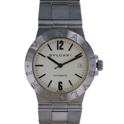 BVLGARI ブルガリ ディアゴノ スポーツ Auto 35mm 腕時計 LCV35S ステンレススチール ホワイト 自動巻き メンズ【中古】