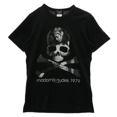 mastermind JAPAN マスターマインドジャパン THEATER8 シアターエイト x Theater8 シアターエイト x MADONNA マドンナ nudes 1979 プリント 半袖 Tシャツ ブラック系 S【中古】