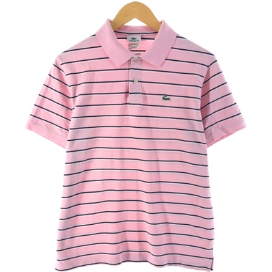 古着 ラコステ LACOSTE 半袖 ボーダー ポロシャツ フランス製 7 メンズL相当/eaa537173