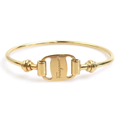 サルヴァトーレフェラガモ Salvatore Ferragamo ブレスレット バングル ヴァラ メタル ゴールド レディース【中古】 h32346b
