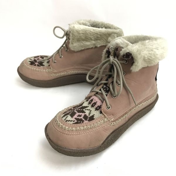 OUTDOOR PRODUCTS★極暖/ショートブーツ【25.0/レディース/pink/ピンク】スノーブーツ/Leather/Boots/shoes◆sWB117-9