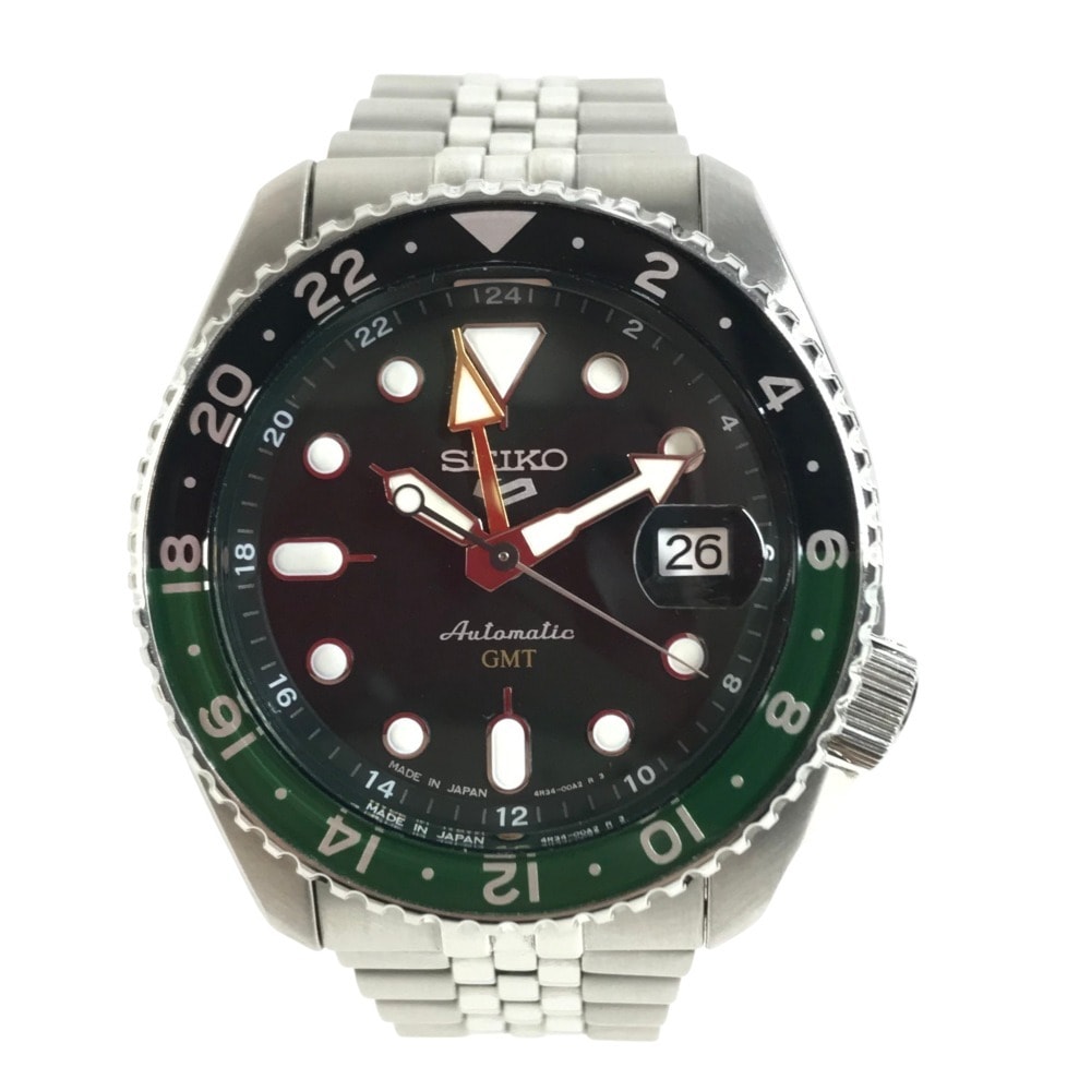 セイコー SEIKO セイコー ファイブスポーツ SBSC019 5Sports SKX GMT series メンズウォッチ ウォッチ 裏スケ 腕時計 SS シルバー