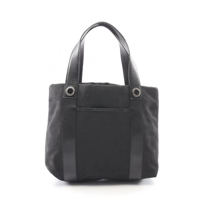 ブルガリ BVLGARI ロゴマニア トートバッグ バッグ キャンバス レザー レディース ブラック系 【中古】