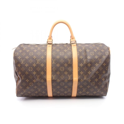 ルイ・ヴィトン LOUIS VUITTON キーポル50 ボストンバッグ バッグ PVCコーティングキャンバス レザー モノグラム メンズ レディース ブラウン系 M41426 【中古】