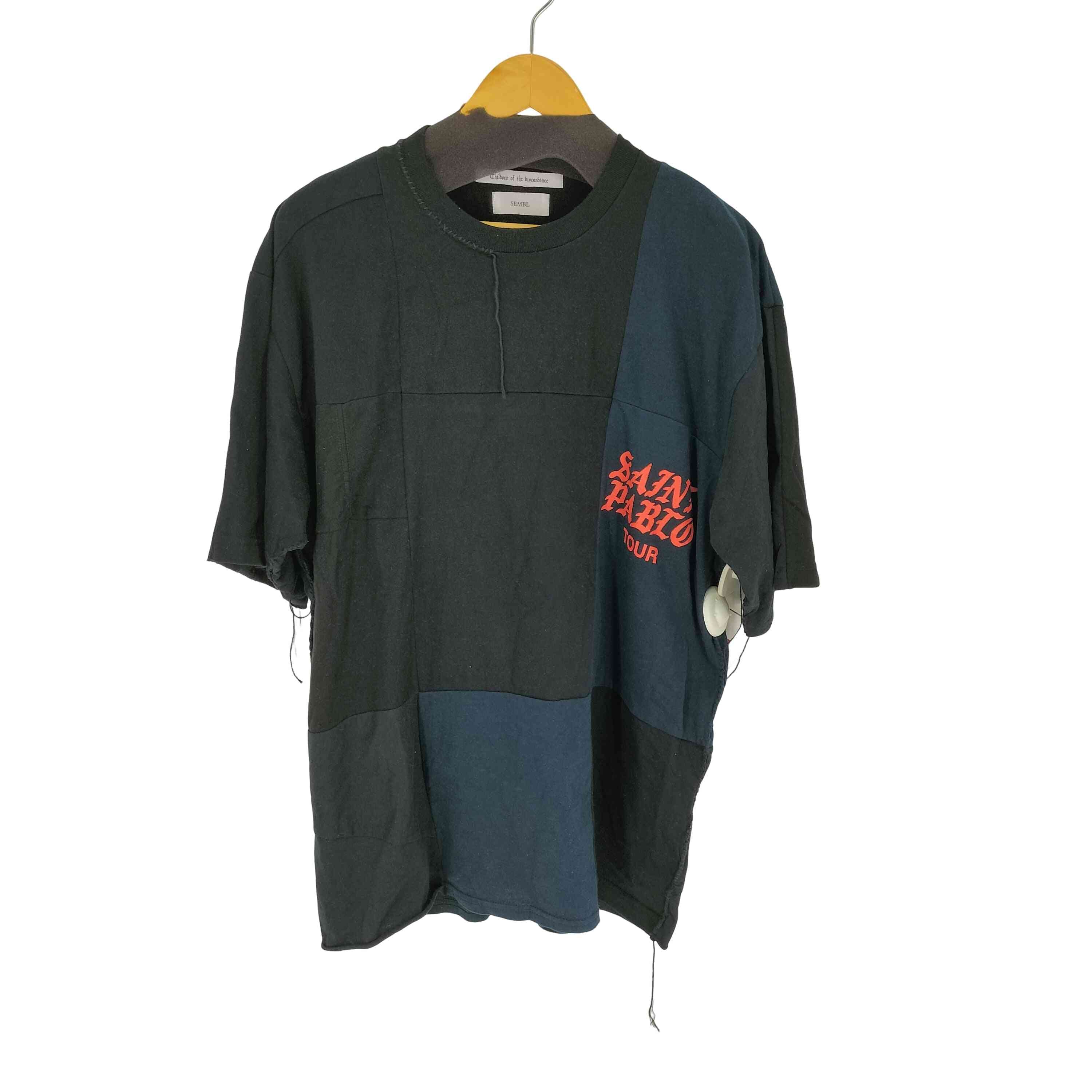×SEMBL RE:PATCH WORK SS TEE L BLACK ASSORT ハンドメイドヴィンテージパッチTシャツ 再構築【1143680920363】