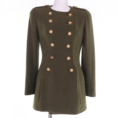 極美品 シャネル ジャケット カーキ 36 96A P08304V05122