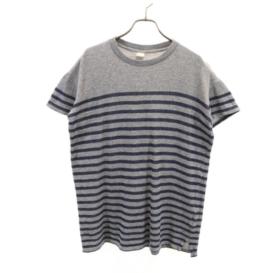 Ron Herman ロンハーマン 日本製 ボーダー柄 半袖 ニット Tシャツ XS グレー カットソー