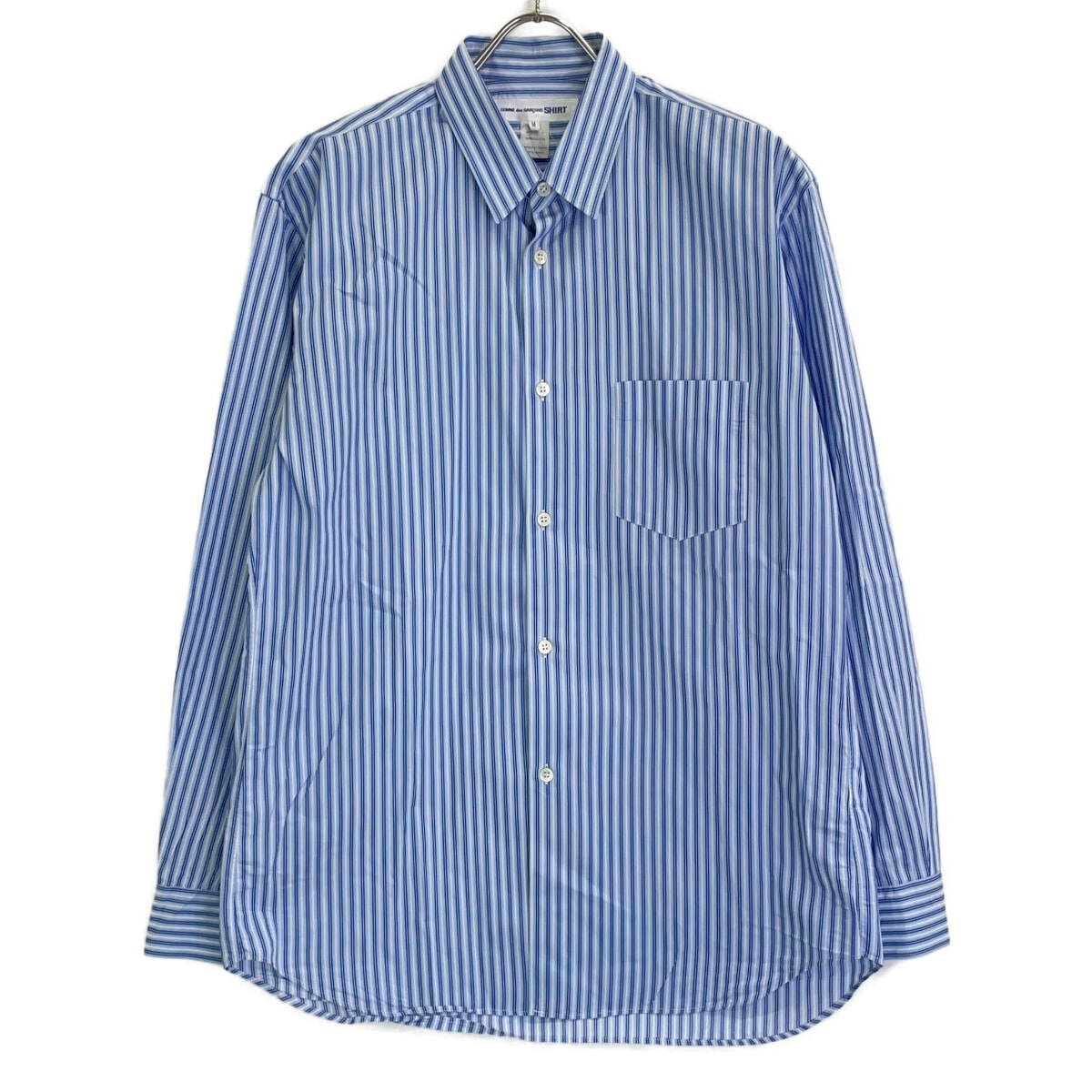 コムデギャルソンシャツ FO03B201 20AW ブルー Stripe Shirts ストライプシャツ M