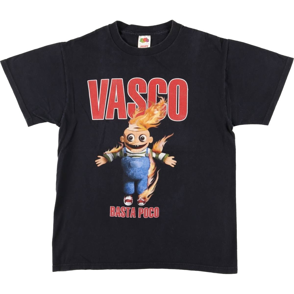 古着 00年代 フルーツオブザルーム FRUIT OF THE LOOM VASCO ROSSI ヴァスコロッシ ファイヤーパターン バンドTシャツ バンT メンズM相当/eaa495944