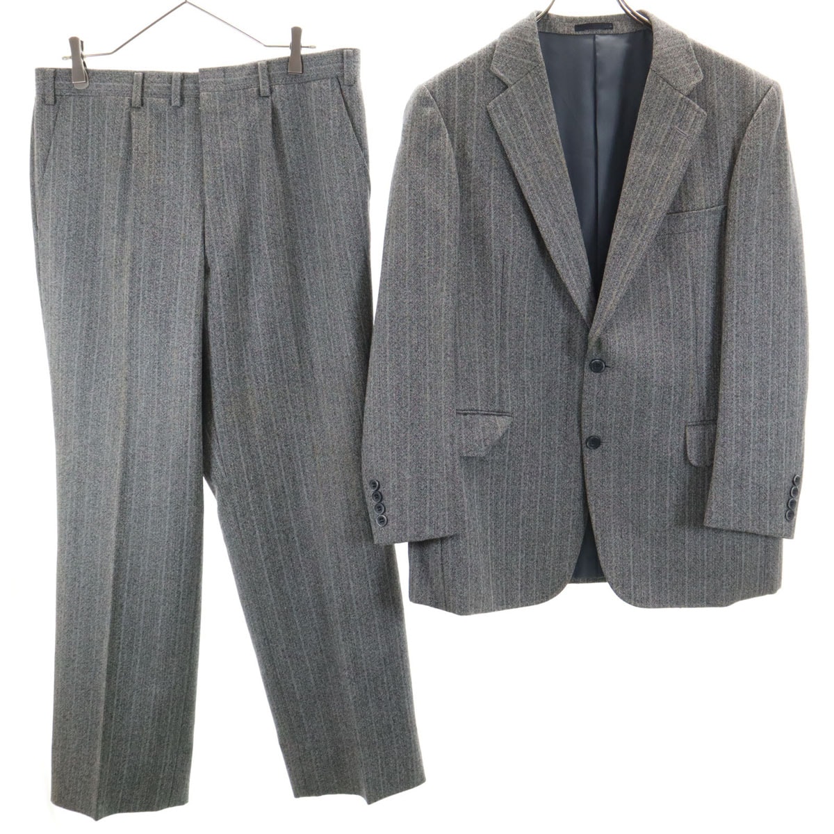 Burberrys バーバリーズ 90s オールド ヘリンボーン柄 スーツ 上下セットアップ BE5 グレー